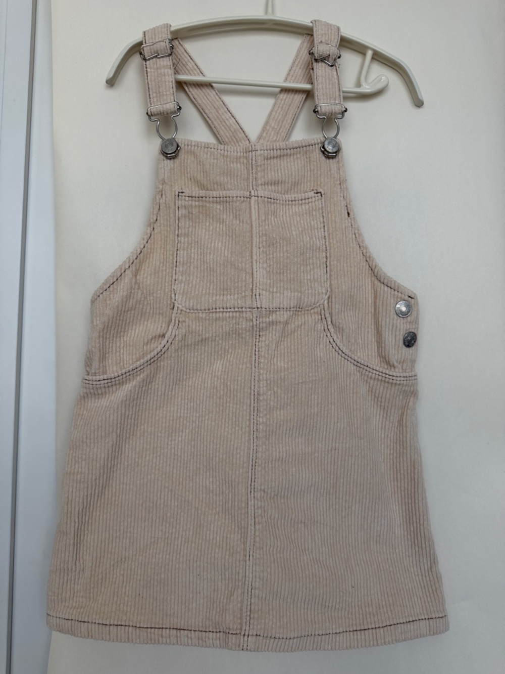 Zara Beige Corduroy Overall Dress